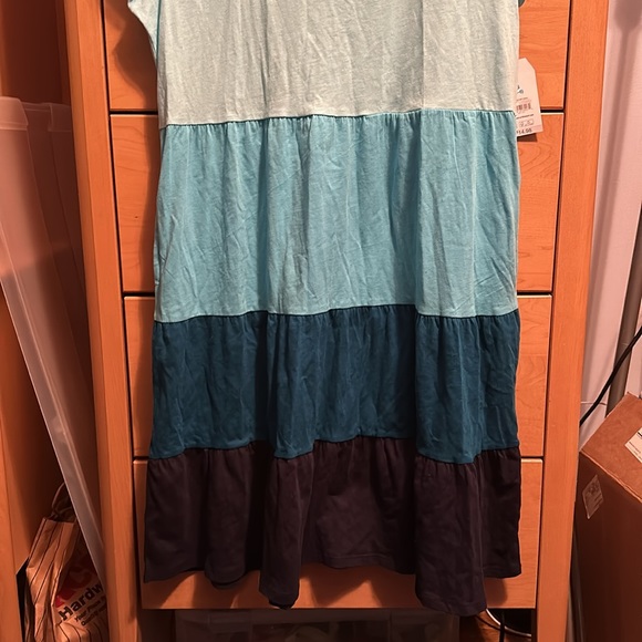Blue Ombré tiered knee length dress (bundlepalooza add on to any bundle for $3) - Picture 2 of 6